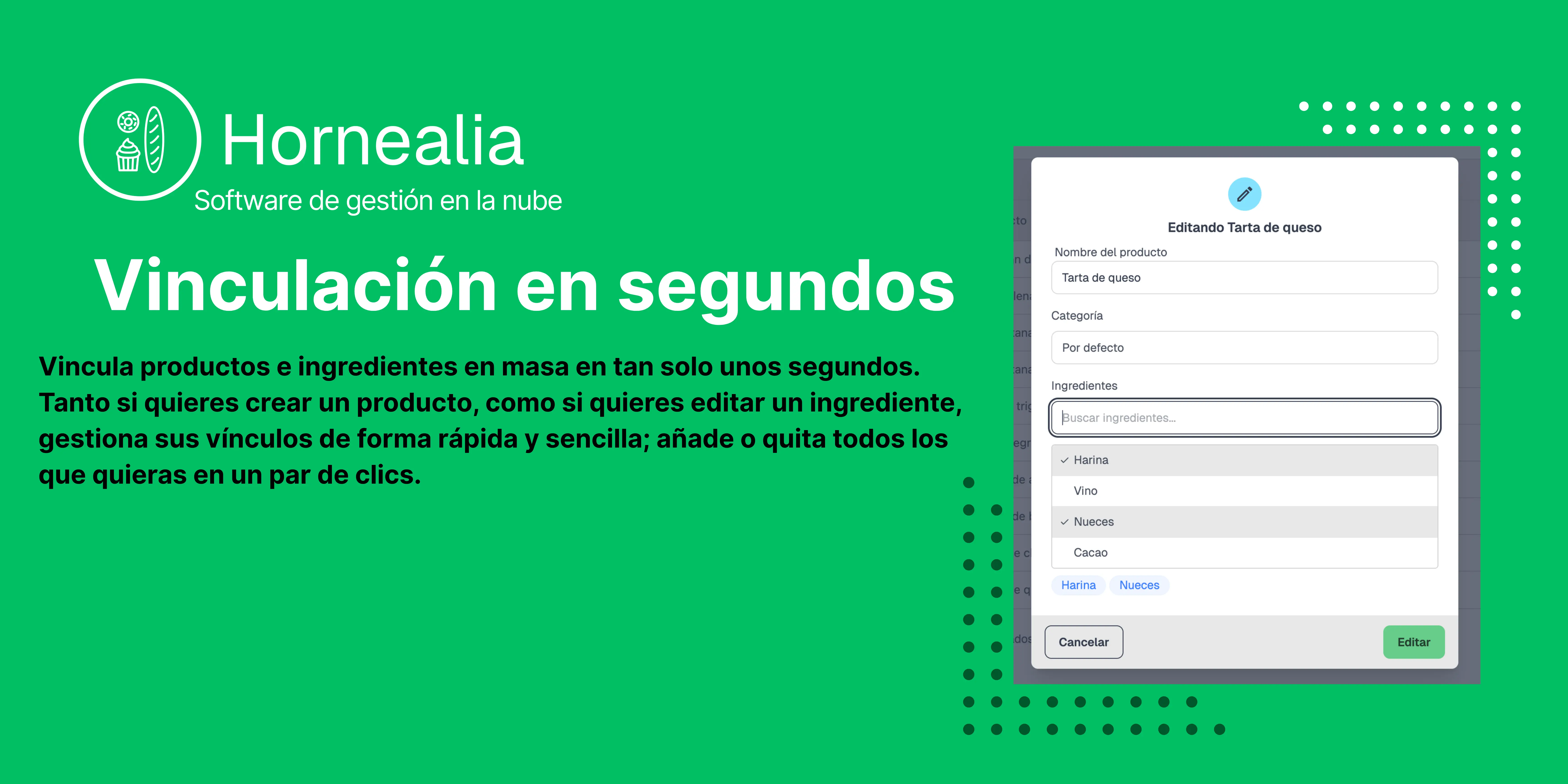Gestiona ingredientes y productos en masa con la nueva vinculación múltiple